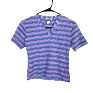 Vintage colorful striped top size medium hippie boho